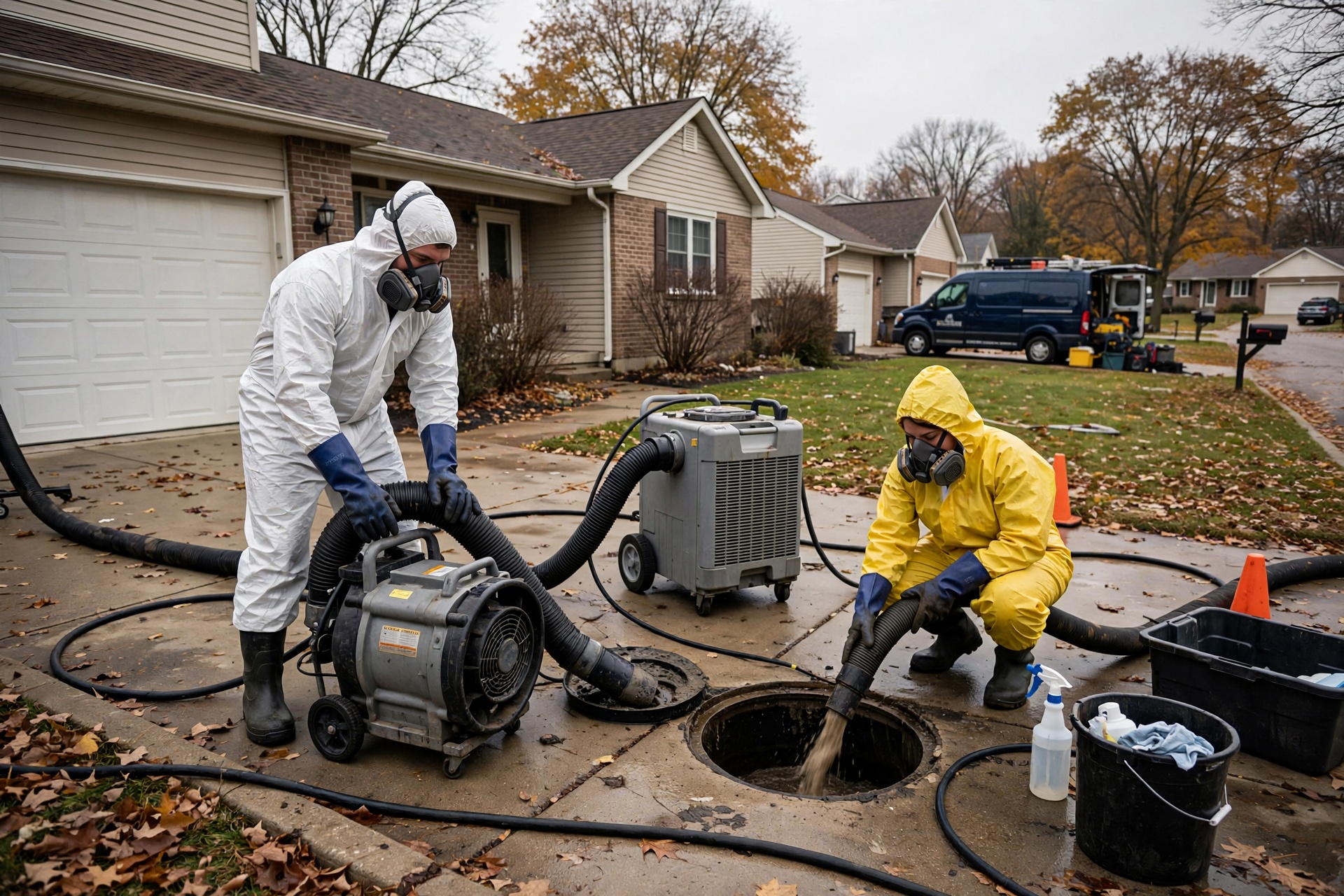 sewage cleanup in Eastland Center District